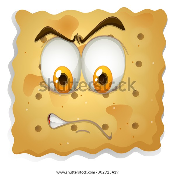 Angry Face On Cookie Illustration Stock Vector (Royalty Free) 302925419