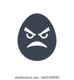 Angry face on an egg icon