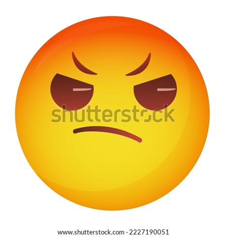 Angry face on white background. Emoji illustration