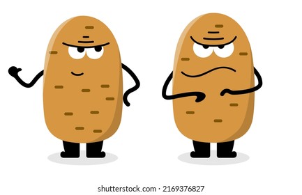 angry face potato character vector