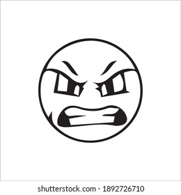 angry face reaction emoji vector