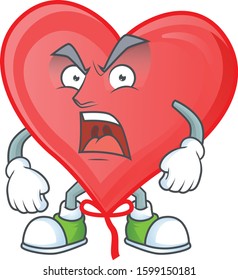 Angry Face Red Love Balloon Cartoon Stock Vector (royalty Free 