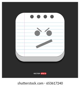 Angry face smile icon 