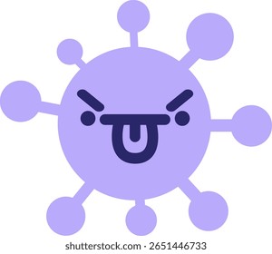 angry face sticking out tongue icon in bright neon color