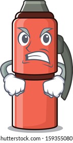 angry face thermos bottle Scroll cartoon character design