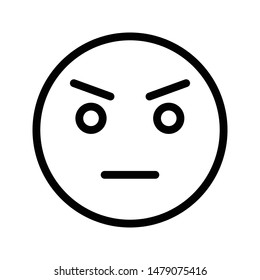 angry face thin line vector icon