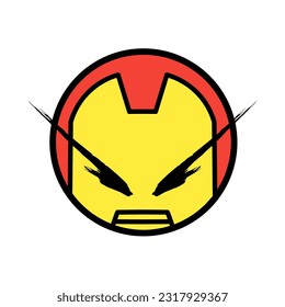 Angry face vector. Character face expression.
