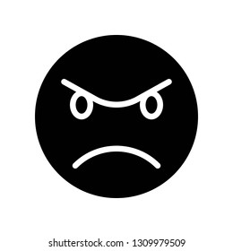 Angry face vector illustration, Isolated solid design icon