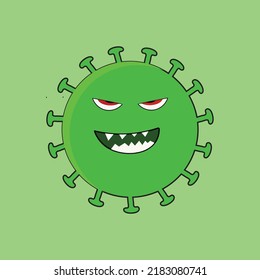 angry face virus cartoon illustration