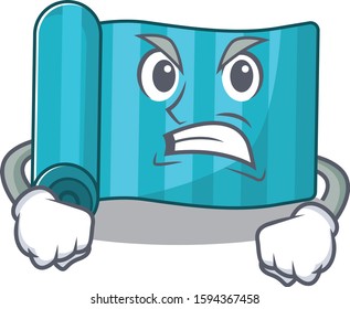 angry face yoga mattress Scroll cartoon character design
