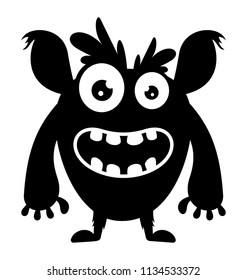 
An angry faced creature with standing bat like ears describing the concept of batear monster 
