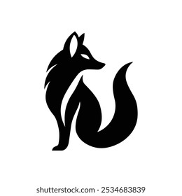 Angry faced fox head logo design. Simple fox logo vector icon illustration. Vector illustration