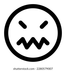 angry, facial expression outline icon of emoticon.
