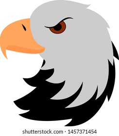 Halcón enojado, ilustración, vector sobre fondo blanco.