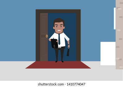 angry father from work vector illustration