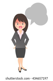 Angry female company employee