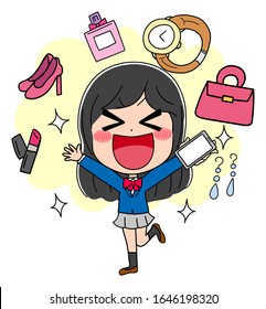 Angry female student illustration anime