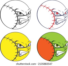 An angry, fierce baseball mascot for your team
