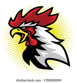 Angry Fierce Rooster Fighting Sports Mascot Logo Premium Design Vector Illustration