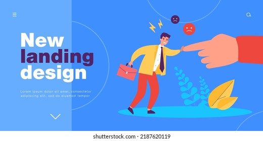 Una lucha airada por los derechos y la libertad de un pequeño empresario fuerte. Hombre parando la mano de la ilustración portadora plana. Revolución, liderazgo, concepto de poder para banner, diseño de sitios web o web de aterrizaje
