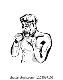 Angry fighting man