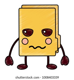 angry file folder kawaii icon image 