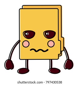 angry file folder kawaii icon image 