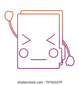 angry file folder kawaii icon image 