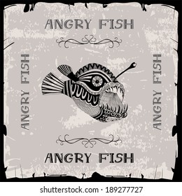 Angry fish illustration 