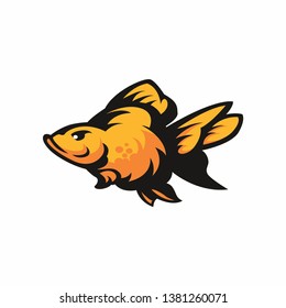 Angry Fish logo template with manual drawing