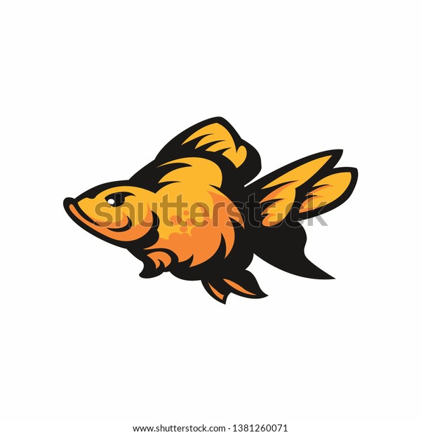 Angry Fish Logo Template Manual Drawing Stock Vector (Royalty Free ...