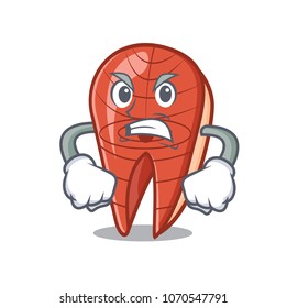 Angry fish slice mascot cartoon