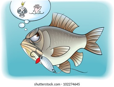 Angry fish with spoon hook