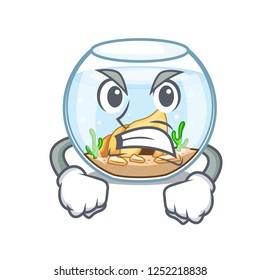 Angry fishbowl jumping outside the on character