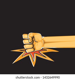 Angry Fist on table vector icon. Anger or aggression concept. Cartoon man Fist hitting table. fight for your rights illustration