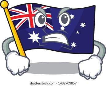 Angry flag australia in the character shape