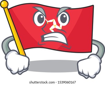 Angry flag isle of man isolated cartoon