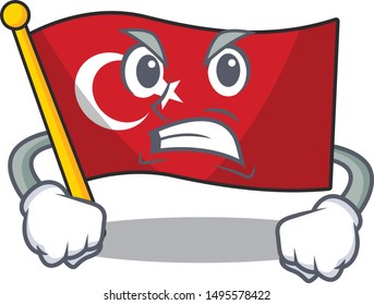 Angry flag turkey in the mascot shape