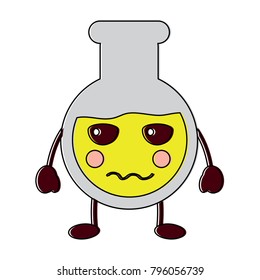 angry flask laboratory kawaii icon image 