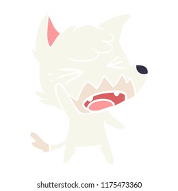 angry flat color style cartoon fox