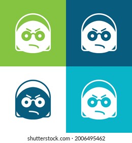 Angry Flat four color minimal icon set
