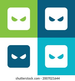 Angry Flat four color minimal icon set