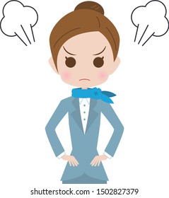 Angry Flight Attendant Upper Body