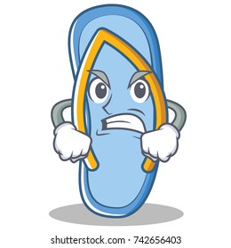 Angry flip flops character cartoon