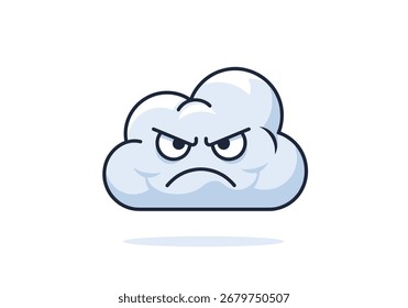 An angry fluffy cloud character with sharp eyes.