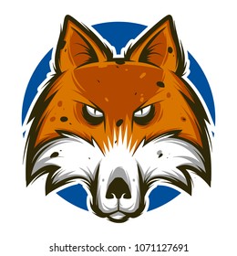 angry fox head mascot