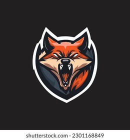 Angry fox head mascot esport logo