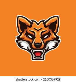 Angry Fox Head Mascot Illustration