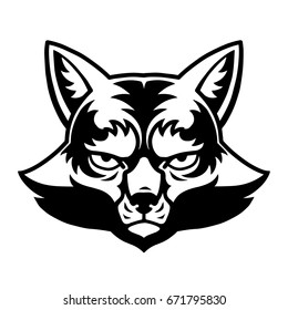 Angry Fox Head Mascot Logo