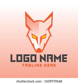 Angry fox logo design template
